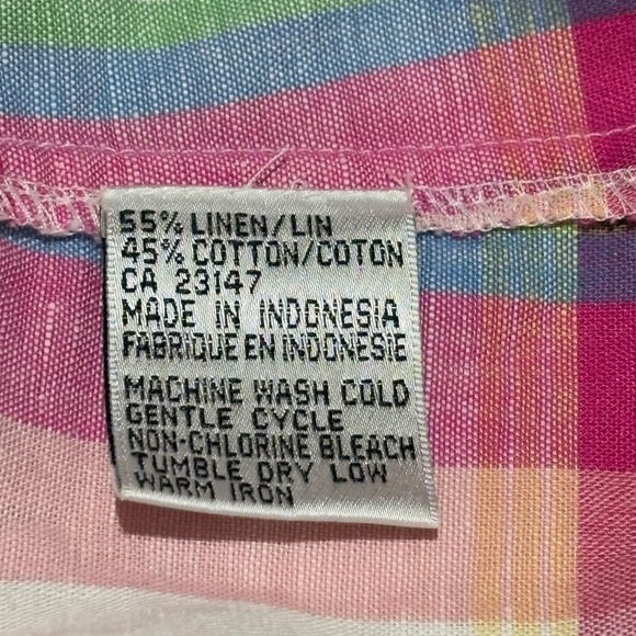 Talbots Women Irish Linen Long Sleeve Button Up Shirt Sz L Breathable Beach Prep - Picture 6 of 9